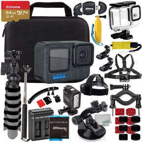 GoPro Hero 12 Bundle - Includes: 64GB Extreme microSD Memory Card, Replacement Battery, 40M Underwater LED Light & Much More (30pc Bundle)