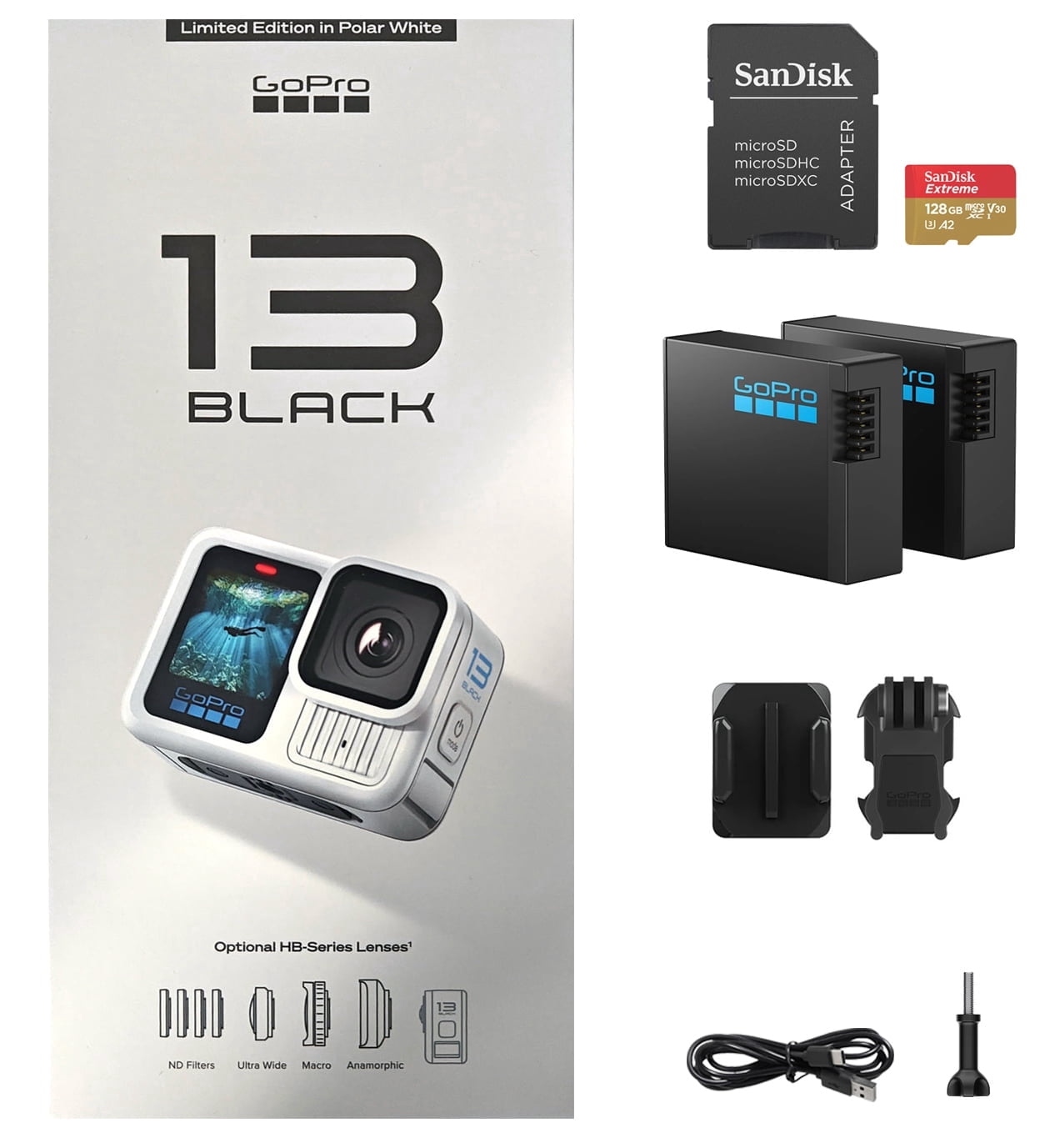 GoPro Limited Edition HERO13 Black in Polar White | Waterproof