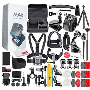 GoPro MAX 360 2025 Waterproof Action Camera with 50-Piece DigiNerds Accessory Kit and 64GB Card, Dual-Lens 5.6K Spherical Video