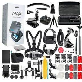 GoPro MAX 360 (2025) Waterproof Action Camera with 64GB Card & DigiNerds 50-Piece Kit Dual-Lens 5.6K Spherical Video, Voice Control