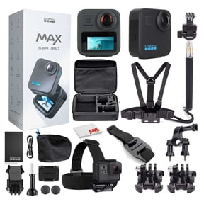 GoPro MAX 360 2025 Waterproof Action Camera with Accessory Kit, 5.6K30 Spherical Video, 1/4-20 Mounting, 1600mAh Enduro Battery