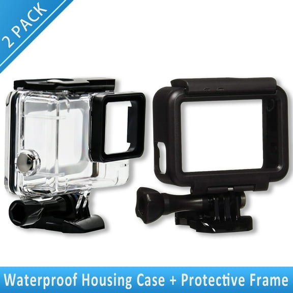 GoPro the Frame + Waterproof Case for GoPro HERO 7 Black HERO 5/6/2018 Accessory Mount Housing Case 2 Pack Protective Case for GoPro Camera