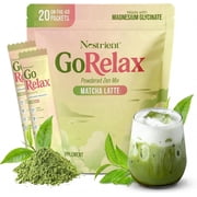 Nestrient GoRelax Relaxation Formula Drink Mix with Ashwagandha KSM-66 , L-Theanine & Magnesium - Matcha Latte, 20 Stick Packets