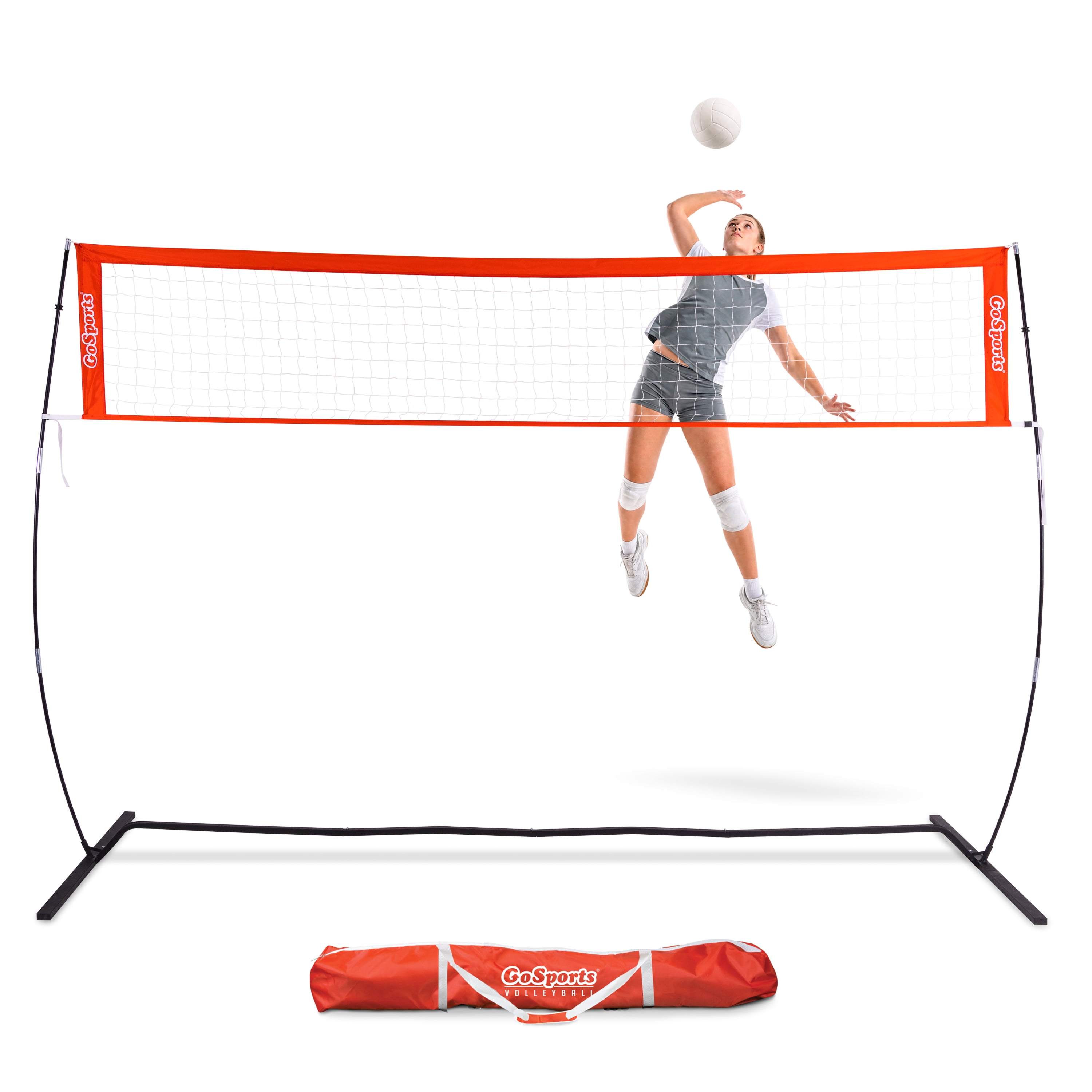 GoSports 12 ft Freestanding Volleyball Training Net for Indoor our Outdoor Use - Instant Setup and Height Adjustable
