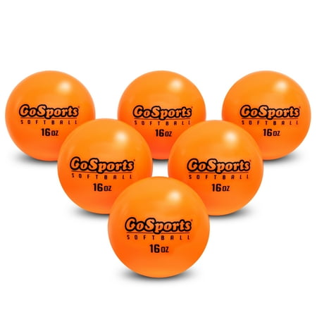 GoSports 3.82" Weighted Training Softballs 6 Pack - Hitting & Pitching Training for All Skill Levels - Improve Power and Mechanics
