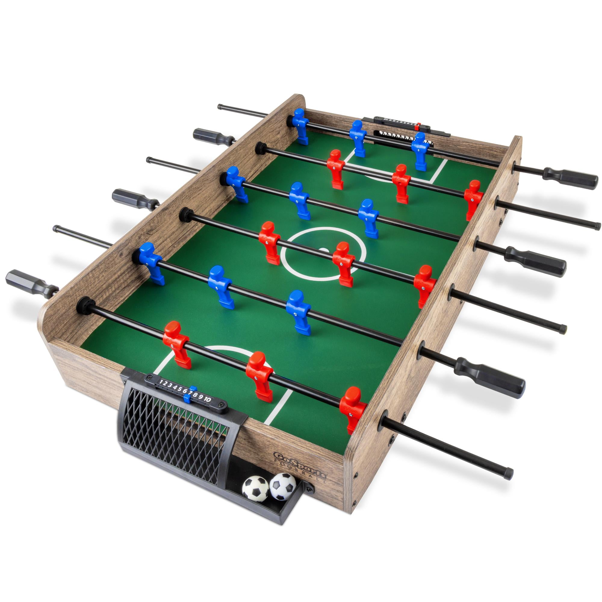 32-Inch Oak and Plastic Tabletop Foosball Game Set