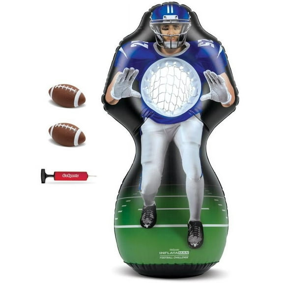 GoSports 4 ft Inflataman Football Challenge for Kids - Inflatable Receiver Touchdown Toss Game