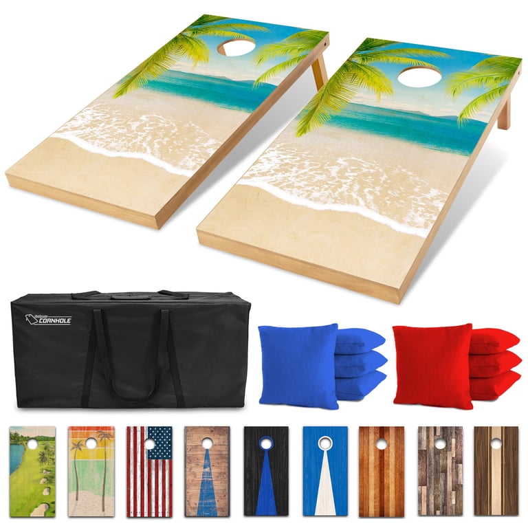 GoSports Cornhole Outdoor Bean Bag Toss Lawn Board - 4'x2