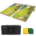 thumbnail image 1 of GoSports 4'x2' Regulation Size Premium Wood Cornhole Set - Golf Themed Design, 1 of 6