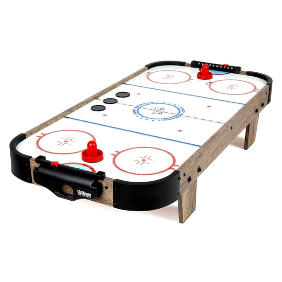 GoSports 40 Inch Table Top Air Hockey Game for Kids-AC Powered Motor - Oak