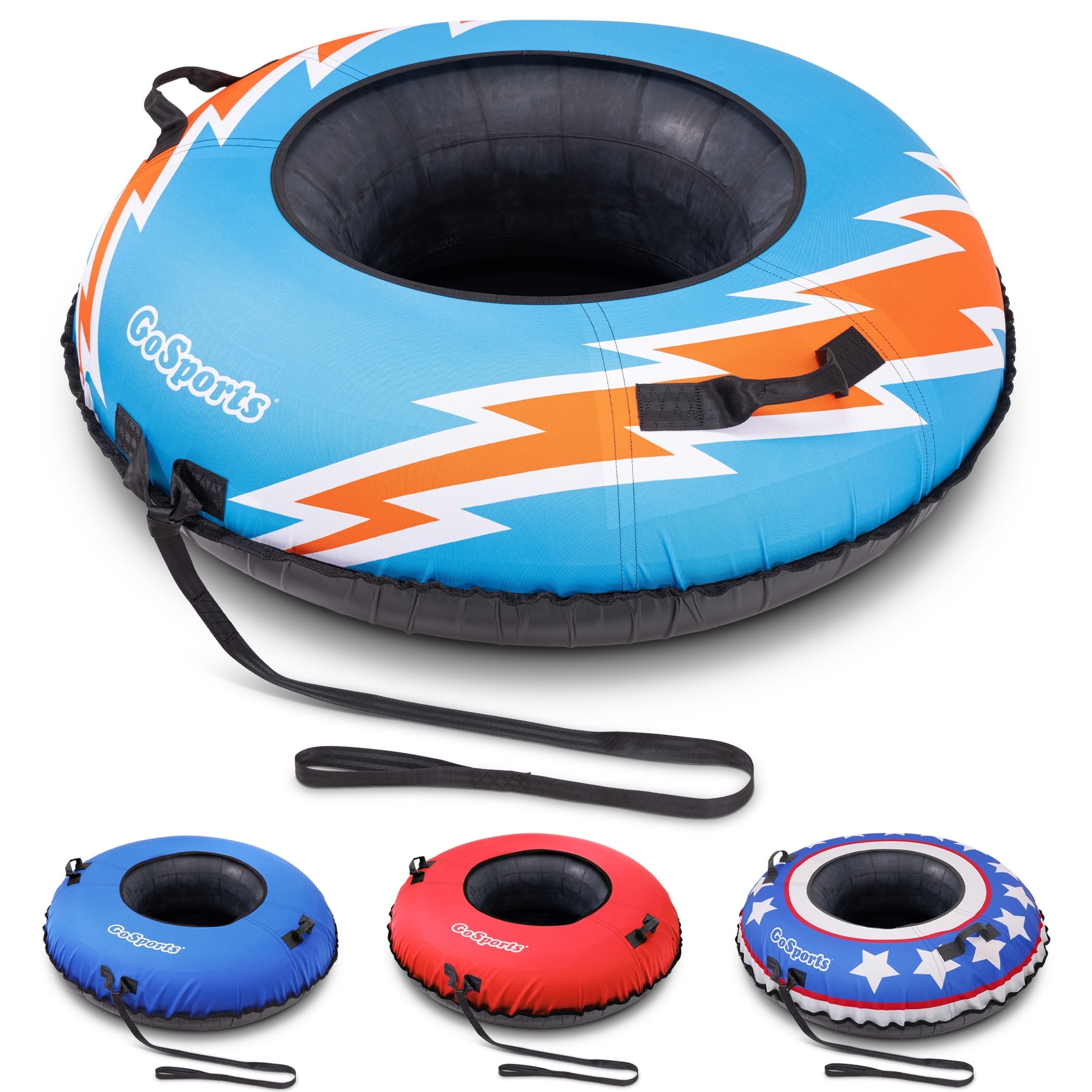 Snow Tubes For Sledding Heavy Duty, 48 Inch Inflatable Snow Sled Premium Canvas Cover Thickened Bottom Leash Strap Towing Fun Winter Family Outdoor Activi - View #6
