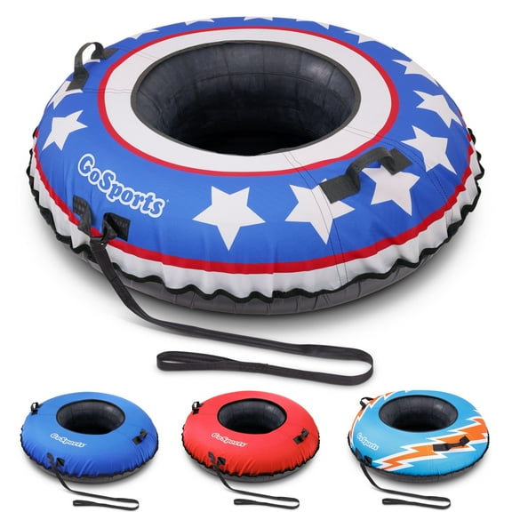 GoSports 44 inch Heavy Duty Winter Snow Tube with Premium Canvas Cover - Commercial Grade Sled - Stars & Stripes