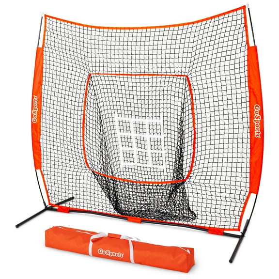 GoSports Baseball Softball Practice Pitching Hitting Net - 7 x 7 ft