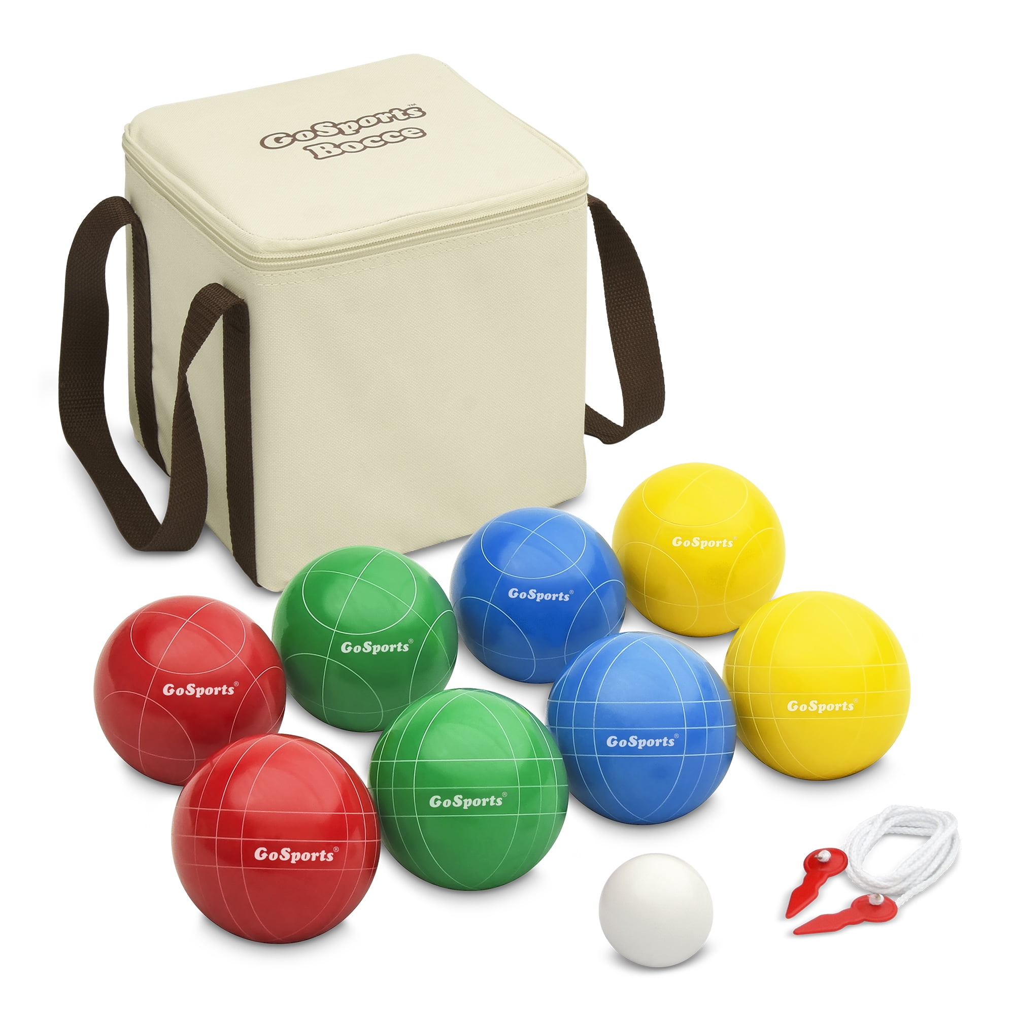 GoSports Multicolor Resin Bocce Ball Set with Carrying Case