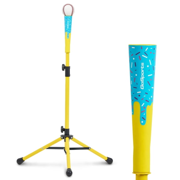 GoSports Baseball & Softball Drip Batting Tee - Adjustable (26.5" - 40") Tripod Hitting Tee with Weighted Steel Base for All Ages - Tball Practice Accessory and Baseball Training Equipment