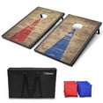 thumbnail image 1 of GoSports 3 x 2 ft Rustic Design Cornhole Game Set - Includes Two 3 x 2 ft Boards, 8 Bean Bags, and Carry Case, 1 of 7