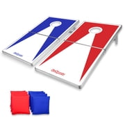 GoSports CornHole PRO Regulation Size Bean Bag Toss Game Set, Superior Aluminum Frame, Red and Blue Design