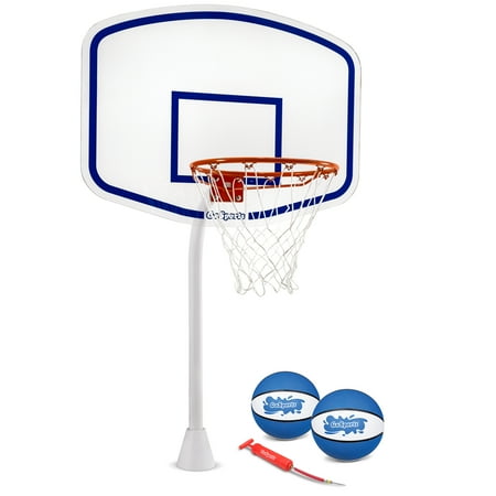 GoSports Deck-Mounted Splash Hoop ELITE Inground Pool Basketball Game with Regulation Rim