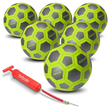GoSports ELITE Futsal Ball 6 Pack - Great for Indoor or Outdoor FUTSAL Games or Practice – Choose Between Single or Six Pack - Includes Pump