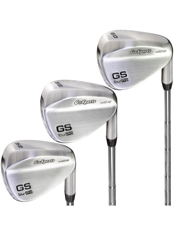 Tour Pro Golf Wedge Set – Mens Right Handed 52 Gap Wedge, 56 Sand Wedge and 60 Lob Wedge in Satin or Black Finish