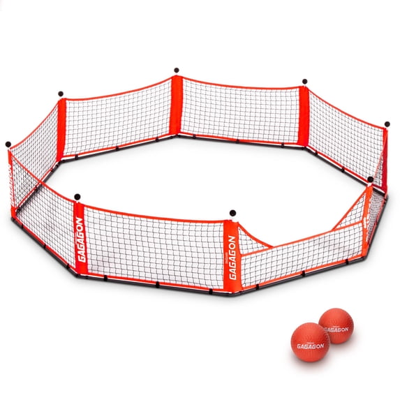 GoSports Gagagon 10 ft Gaga Ball Pit - Portable Indoor/Outdoor Game Set - Includes 2 Balls and Carrying Case