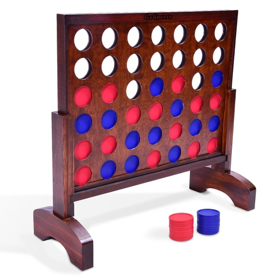 GoSports Giant 4 in a Row 2 ft Wide Wooden Outdoor Backyard Lawn Game with Case