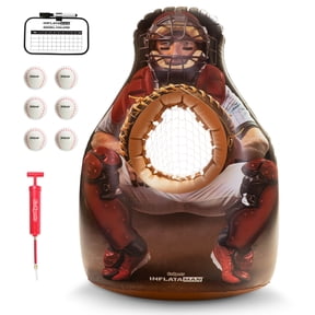 GoSports Inflataman Baseball Toss Challenge - Inflatable Catcher Strike Zone Pitching Game