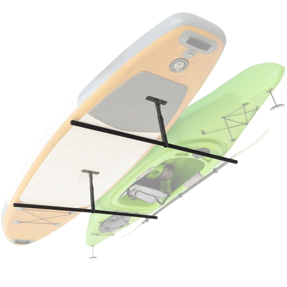 GoSports Kayak Rack for Garage Ceiling Mount - Adjustable Storage Hangers for 2 Kayaks, SUPs, or Surfboards