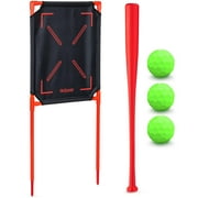 GoSports LotBall Backyard Baseball Bat, Ball and Strike Zone Set - Plastic Baseball Game for Kids