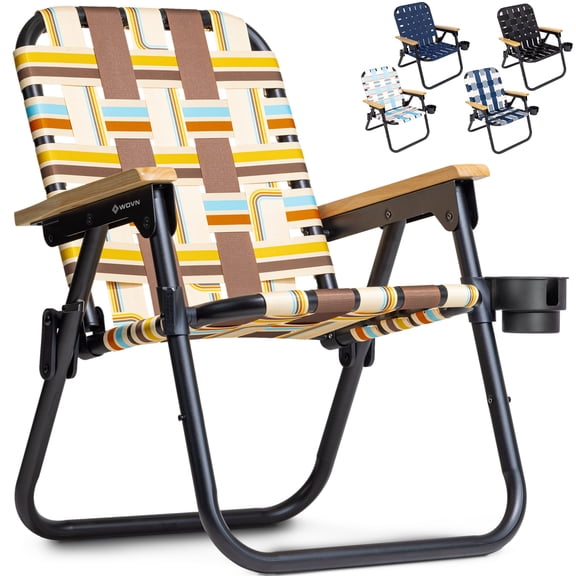 GoSports Outdoors WOVN Beach Backpack Chair - Premium Folding Camping Chair - 9 Styles Available - DRIFTER