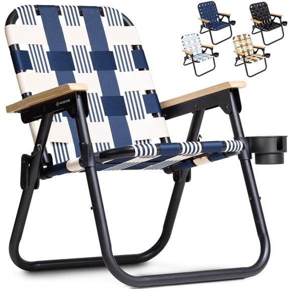 GoSports Outdoors WOVN Beach Backpack Chair - Premium Folding Camping Chair - 9 Styles Available - LIDO