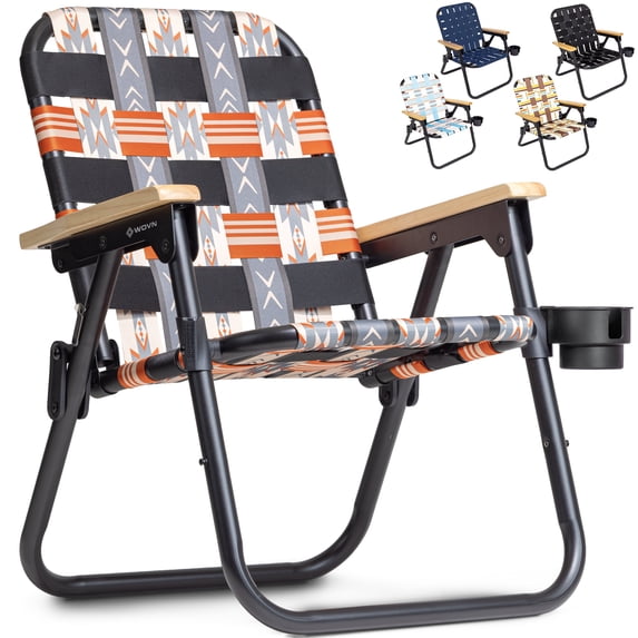 GoSports Outdoors WOVN Beach Backpack Chair - Premium Folding Camping Chair - 9 Styles Available - MESA
