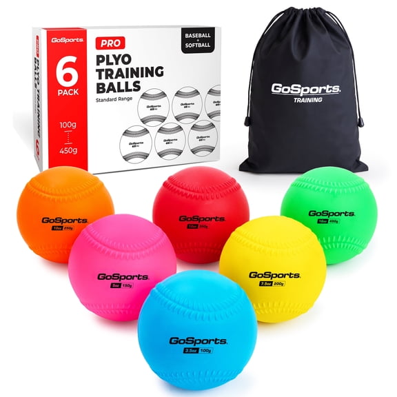 GoSports PRO Plyometric Training Balls, 6 Pack - Standard Range 3.5oz-16oz
