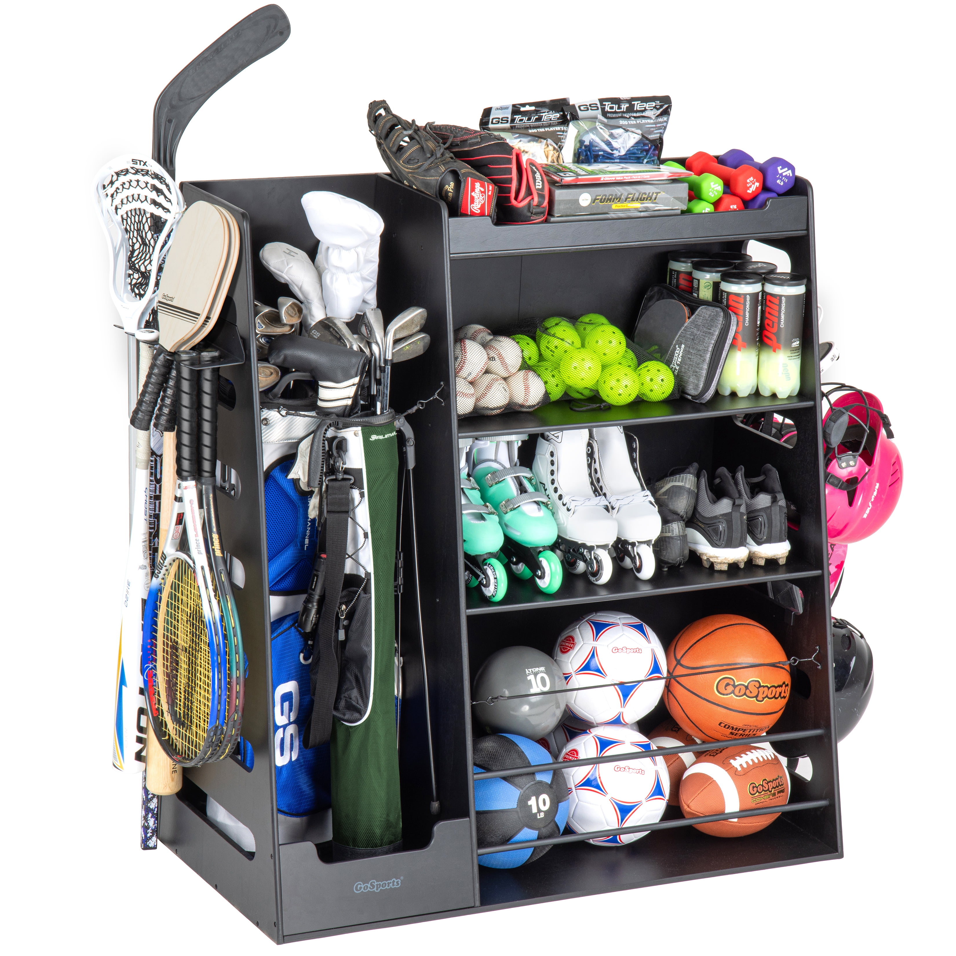 Sports shops Equipment Storage Organizer with Baskets and Hooks - Easy to Assemble 688