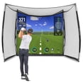 thumbnail image 1 of GoSports Range Cage 10 ft x 8 ft Golf Practice Hitting Net with Simulator Impact Screen, 1 of 7