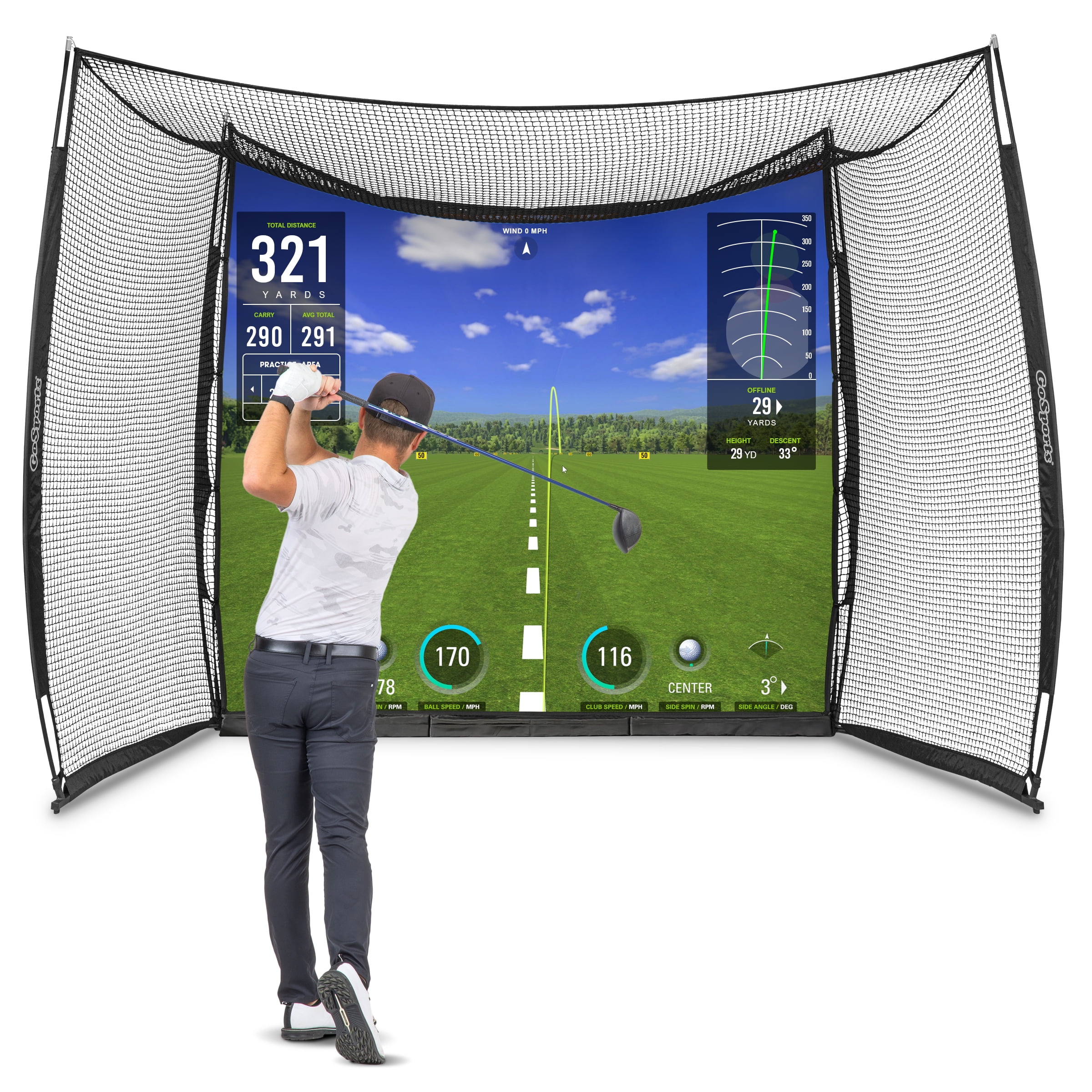GoSports Range Cage 10 ft x 8 ft Golf Practice Hitting Net