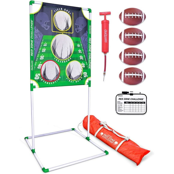 GoSports Red Zone Challenge Football Toss Game - Includes Target, 4 Footballs, Scoreboard and Case