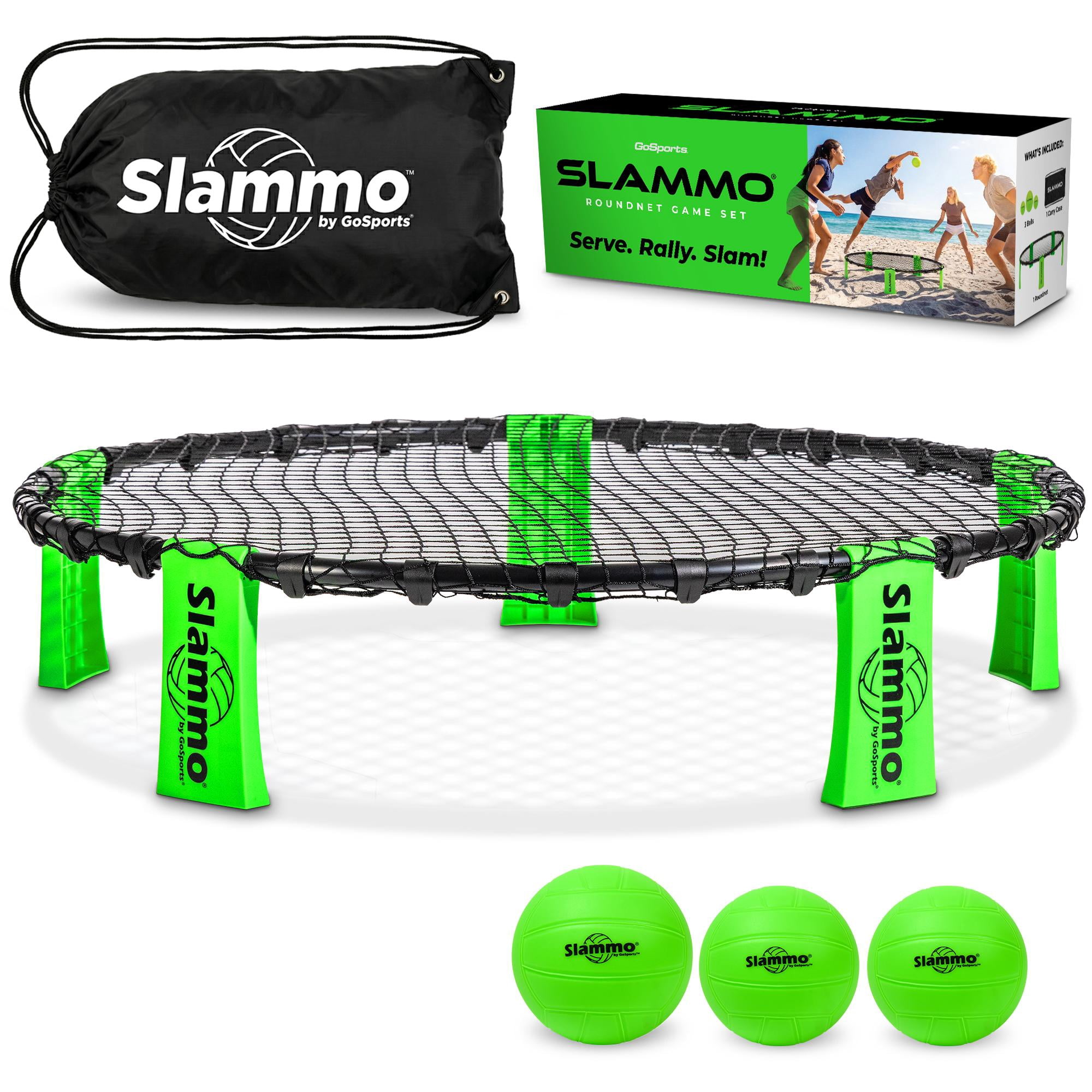 GoSports Slammo Outdoor Game Set - Beach Lawn Game Set - Includes 3 Balls, Carrying Case and Rules