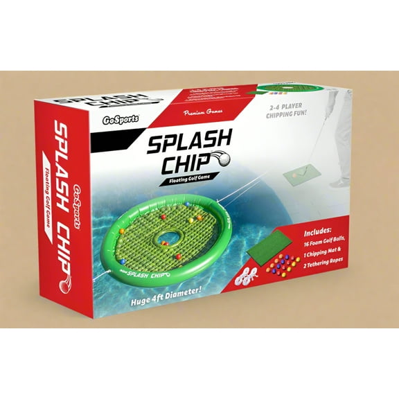 GoSports Splash Chip Floating Golf Game - Includes Chipping Target, 16 Foam Golf Balls, 1 Chipping Mat and Tethering Ropes