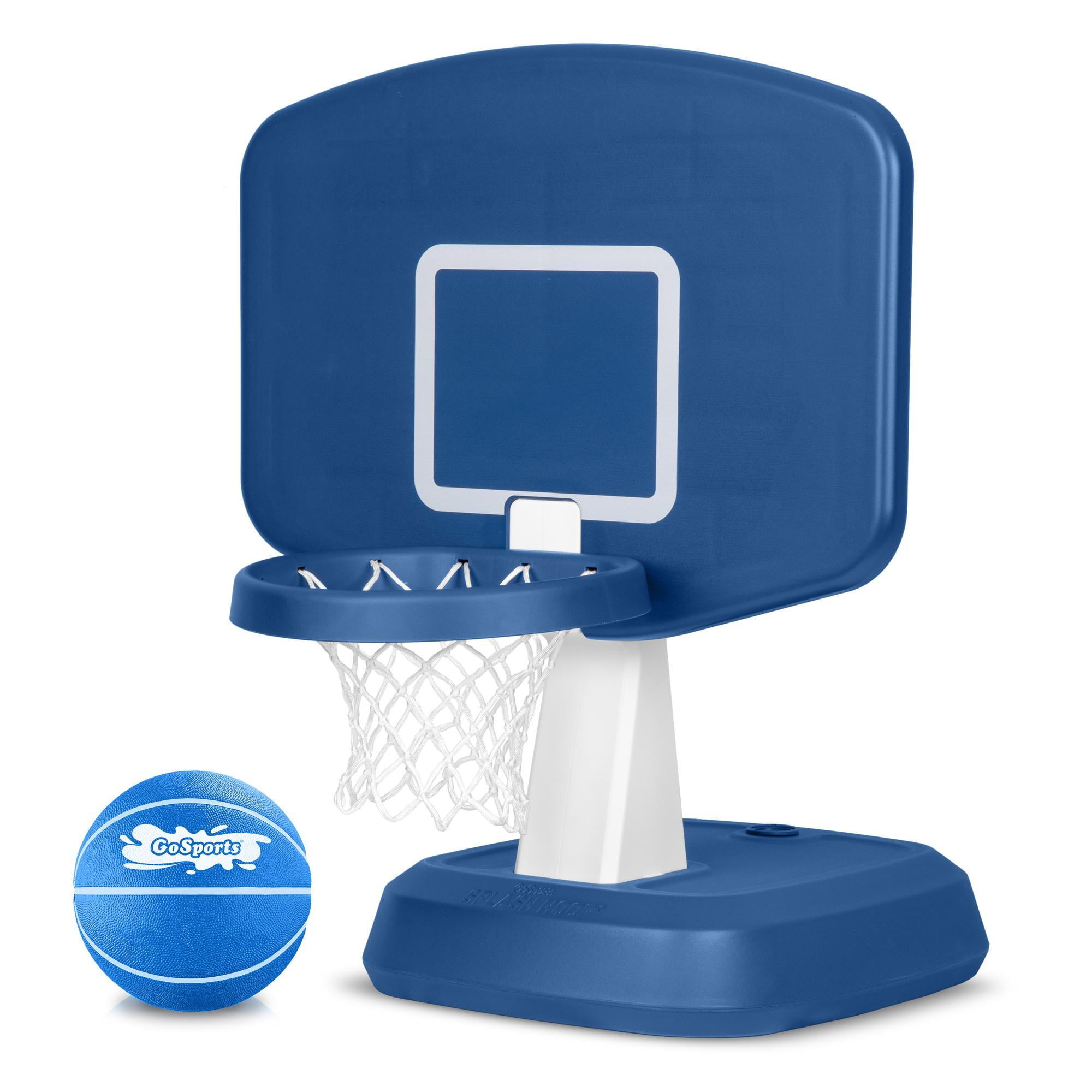 Blue Portable Poolside Basketball Hoop with Water Ball