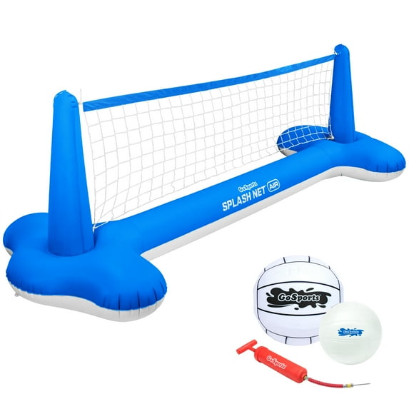 GoSports Splash Net Air, Inflatable Pool Volleyball Game – Includes Floating Net, Water Volleyballs and Ball Pump