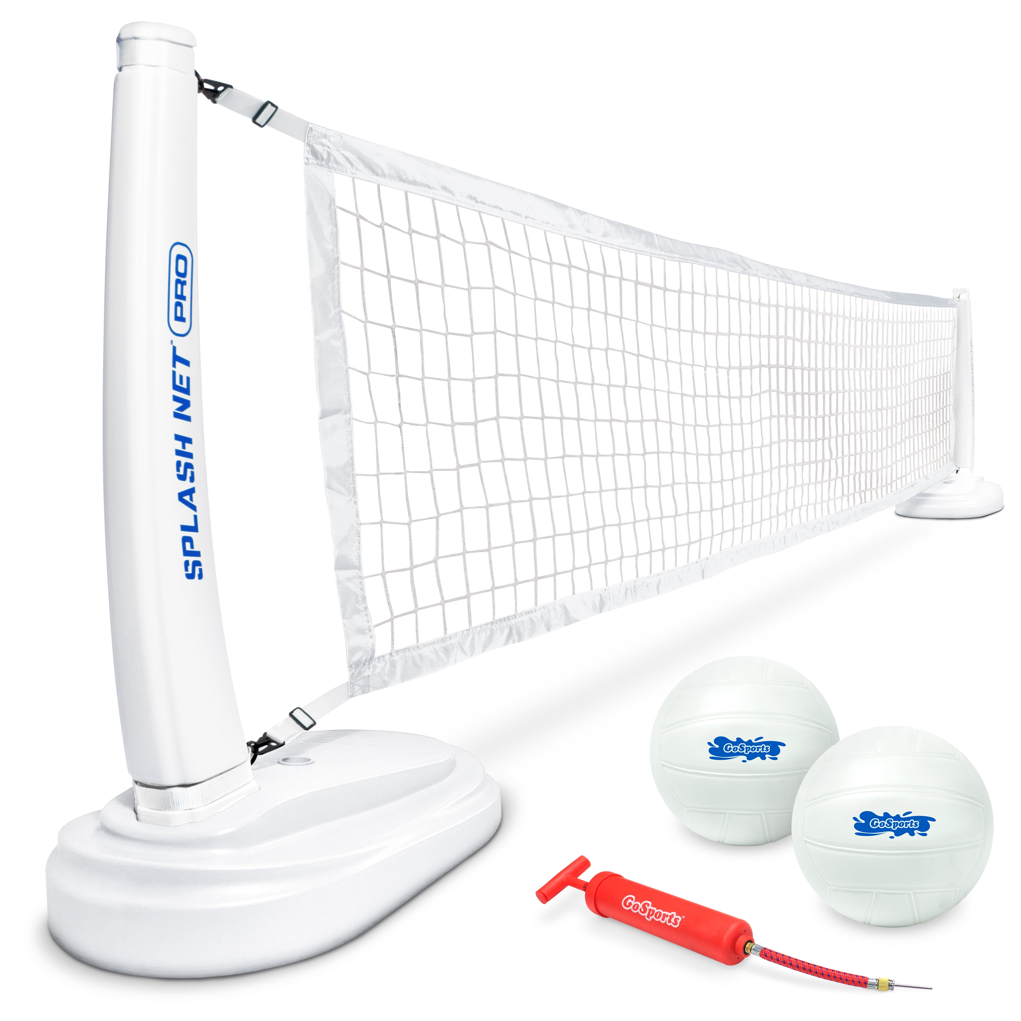 White Durable Pool Volleyball Net Set with Water Volleyballs and Pump