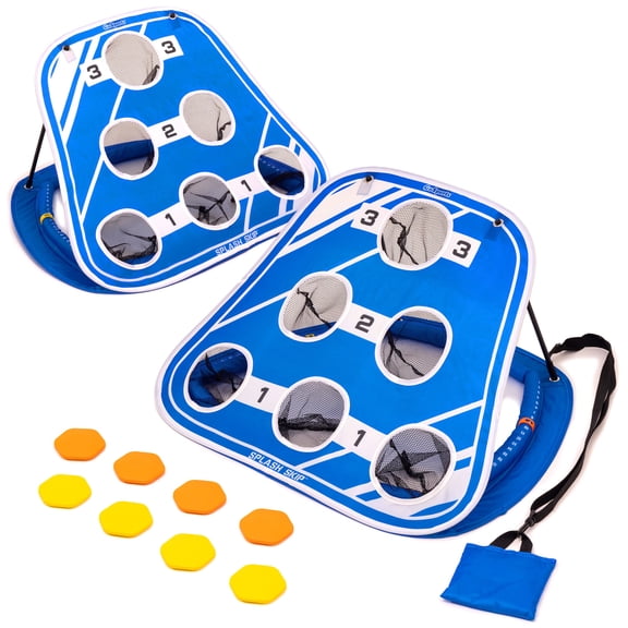 GoSports Splash Skip Versus Floating Pool Cornhole Game - Stone Skipping Swimming Pool Game for Adults & Family - Water Cornhole Game for Pools & Lake