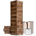 thumbnail image 1 of GoSports Toppling Tower - Giant Wooden Stacking Game- Stacks Up to 5 ft - Brown Wood Stain, 1 of 6