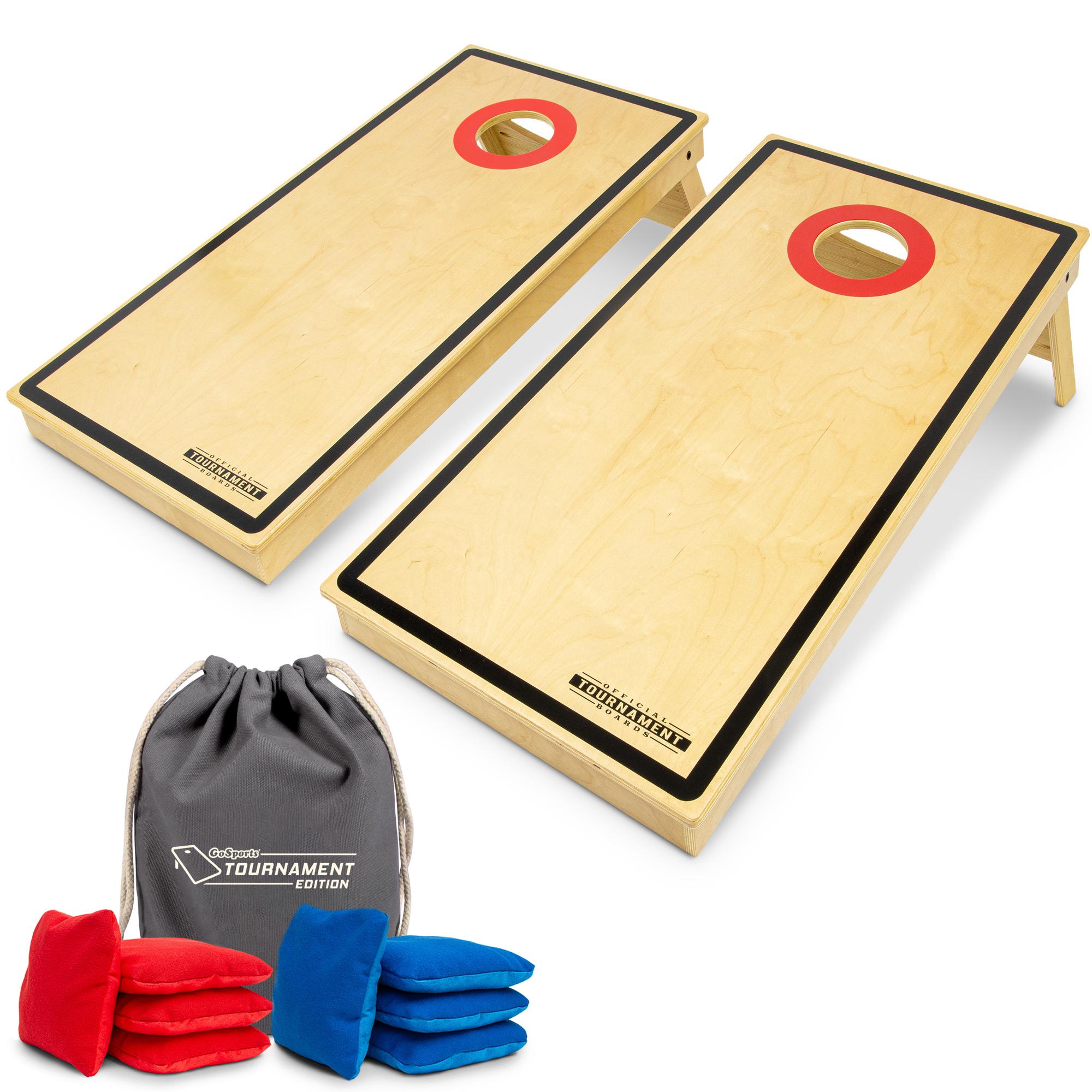 GoSports Tabletop Coinshot - Gioco Da Tavolo Mini Cornhole Con Monete, 2 Tavole, 16 Monete, Rosso, Per Bambini E Adulti