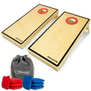 GoSports Tournament Edition Regulation Cornhole Game Set - 4 ft x 2 ft Wood Boards with 8 Dual Side Slide and Stop Bean Bags