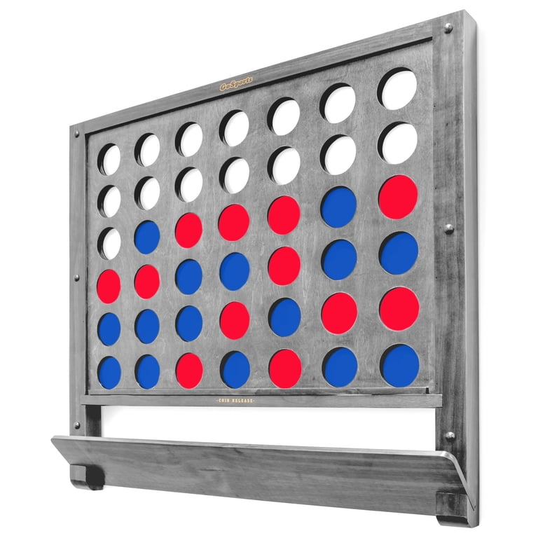 GoSports Wall Mounted Giant 4 in a Row - Family Wood Game Set with