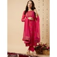 thumbnail image 1 of GoSriKi Ethnic Motifs Yoke Design Gotta Patti Kurta With Trousers & Dupatta - Indian Ethnic Traditional Wear Kurta Set, 1 of 9