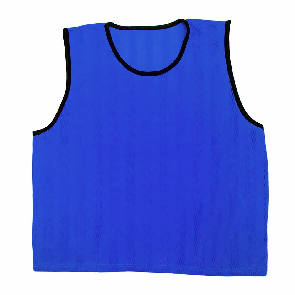 GoTEAM! Pro Striped Mesh Sport Training Pinnies Adult Blue