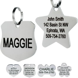Personalized Custom Engraved Pet ID Tags Diamond Drag Engraved Small And Large Sizes See About This Item Below For Pet Tag Engraving Instructions Walmart